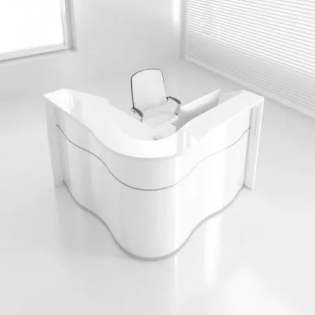 Mostrador de recepción modular ONDAS en forma de L