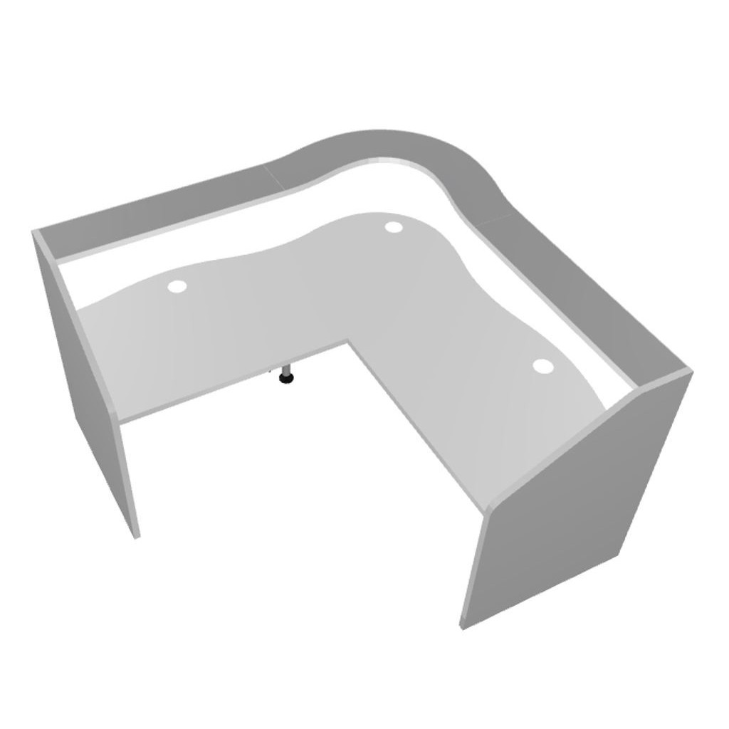 Mostrador de recepción modular ONDAS en forma de L