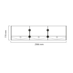 Ondas Reception tre moduli di design modulare con pannelli ondulati e top in vetro - i-Medstetic