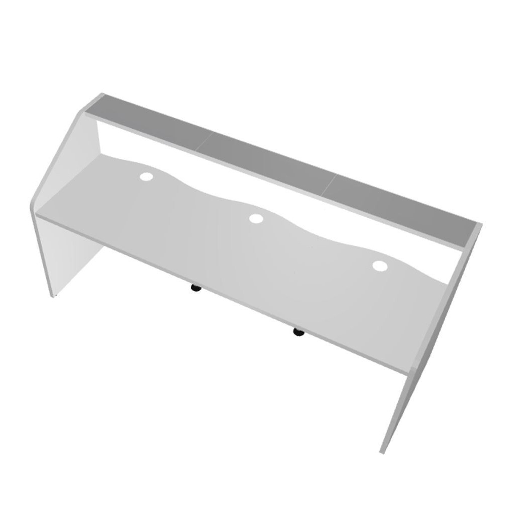 Ondas Reception tre moduli di design modulare con pannelli ondulati e top in vetro - i-Medstetic