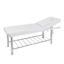 Table de Massage Fixe Deux Sections Weelko PVC Chromée -Weelko -Tables et fauteuils de pédicurie