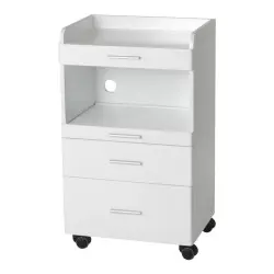 Carrito de madera lacado blanco con cajones Weelko -Weelko -Carritos