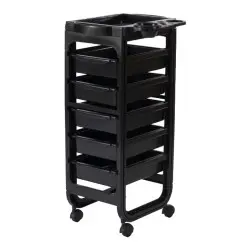 Weelko Amy Salon Trolley: 5 Removable Drawers, Tray & Side Shelf -Weelko -Carber carts