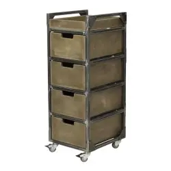 NeoBeauty Brixton Brown Barber Cart: 4 Drawers, Swivel Wheels -NeoBeauty -Carber carts