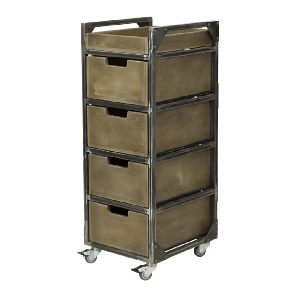 Trolley Brixton marrone -NeoBeauty -Carrelli da barbiere