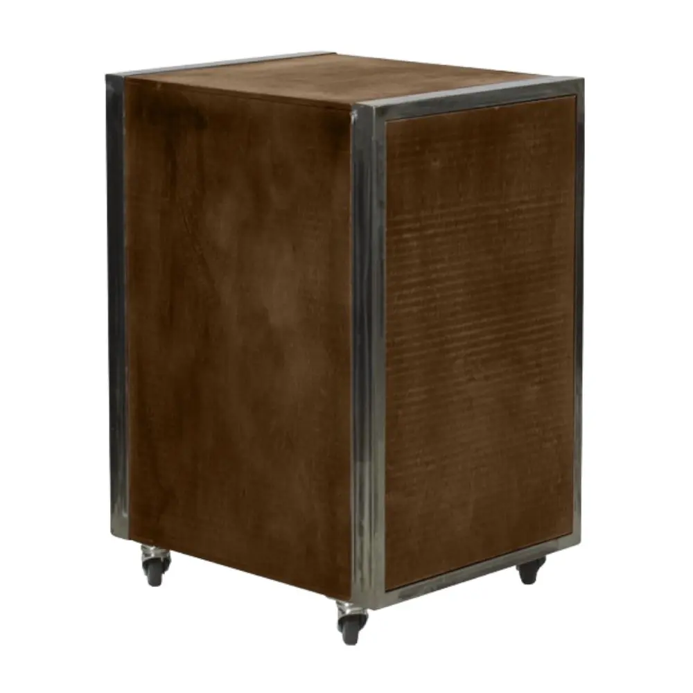 NeoBeauty City Barber Cart Brown - Multifunctional, vintage metal frame, plywood drawers, rubber wheels with brakes. -NeoBeau...