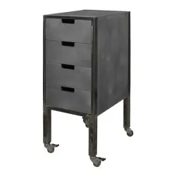 NeoBeauty City Plus Barber Cart: Durable, vintage metal, spacious drawers, swivel wheels. -NeoBeauty -Carber carts