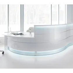 Mostrador de recepción LAV doble altura con ondas - -Recepciones