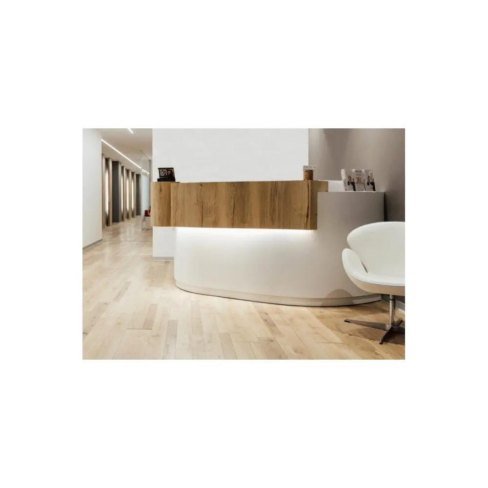 Recepção Oval Solid Surface Design para Clínicas - -Mobiliário design